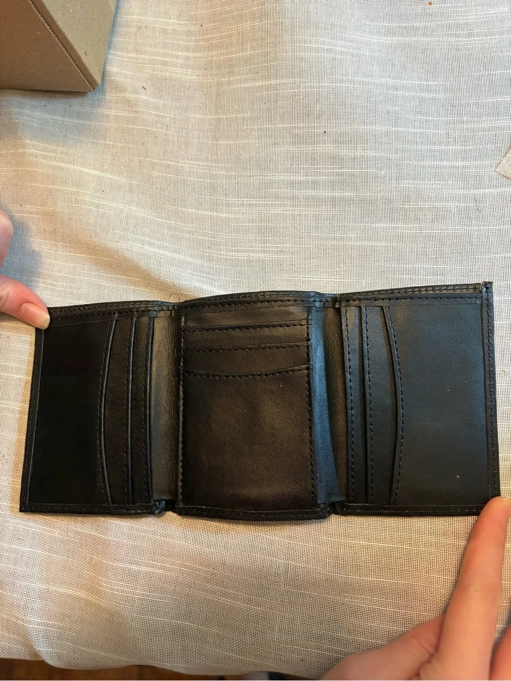 Classic Black Leather Men's Bifold Wallet